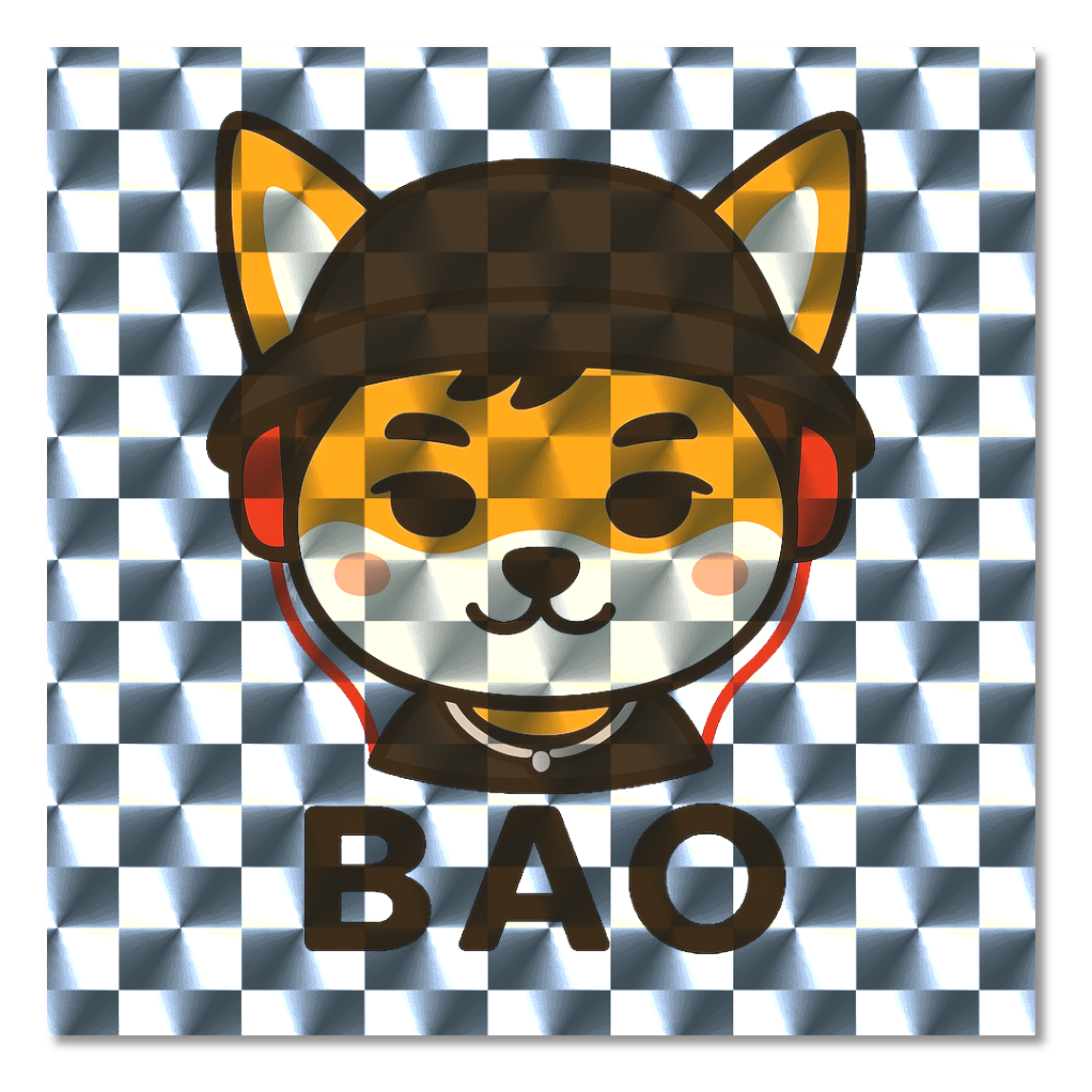 BAO　キツネロゴ②　キラキラシール