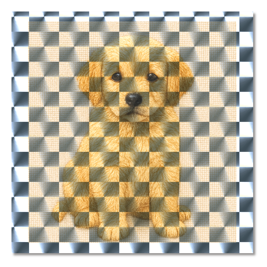 ゴールデンレトリバーの仔犬刺繍画像