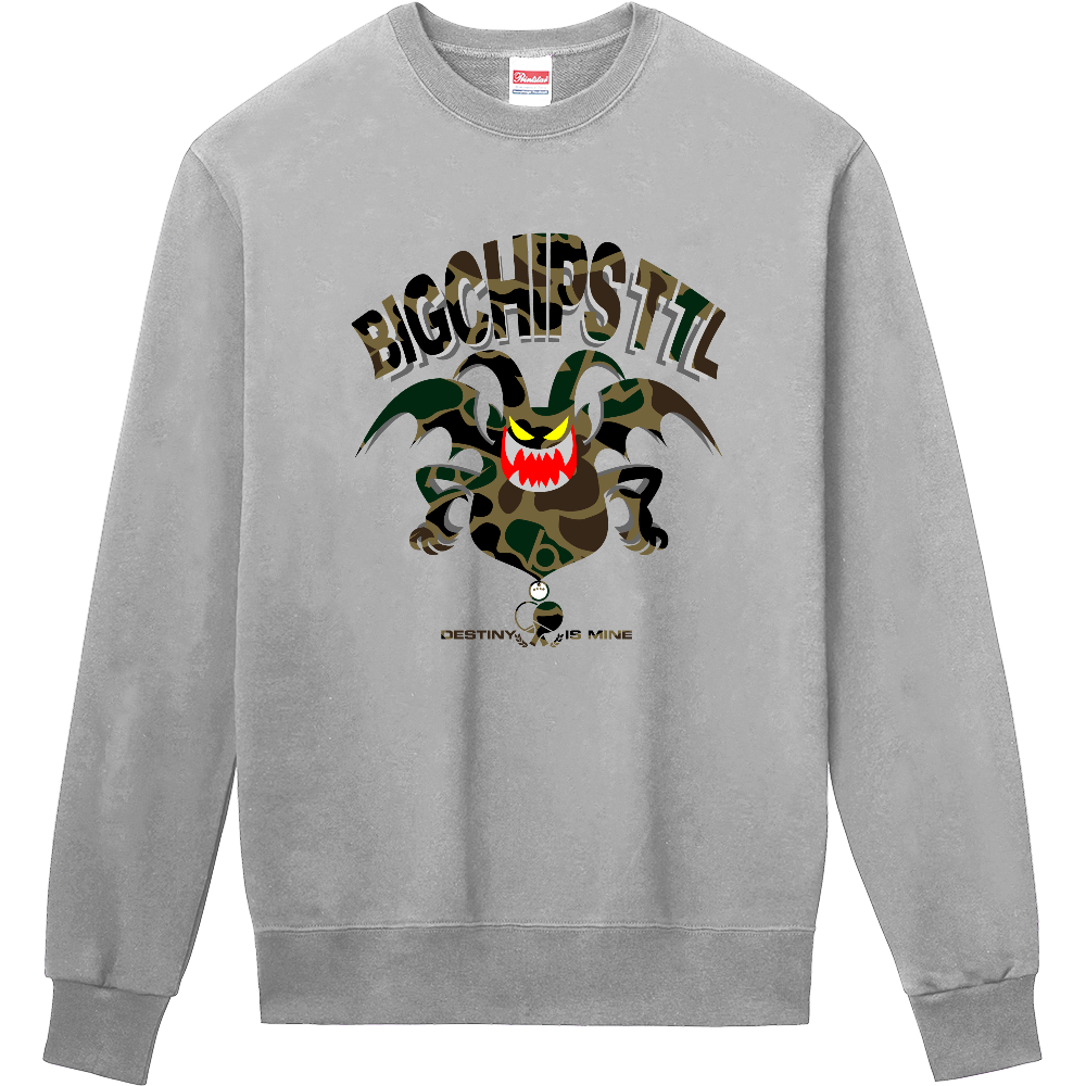 トレーナー BIGCHIPS020 Evil001 b✓迷彩 緑カモフラ トレーナー色変更OK