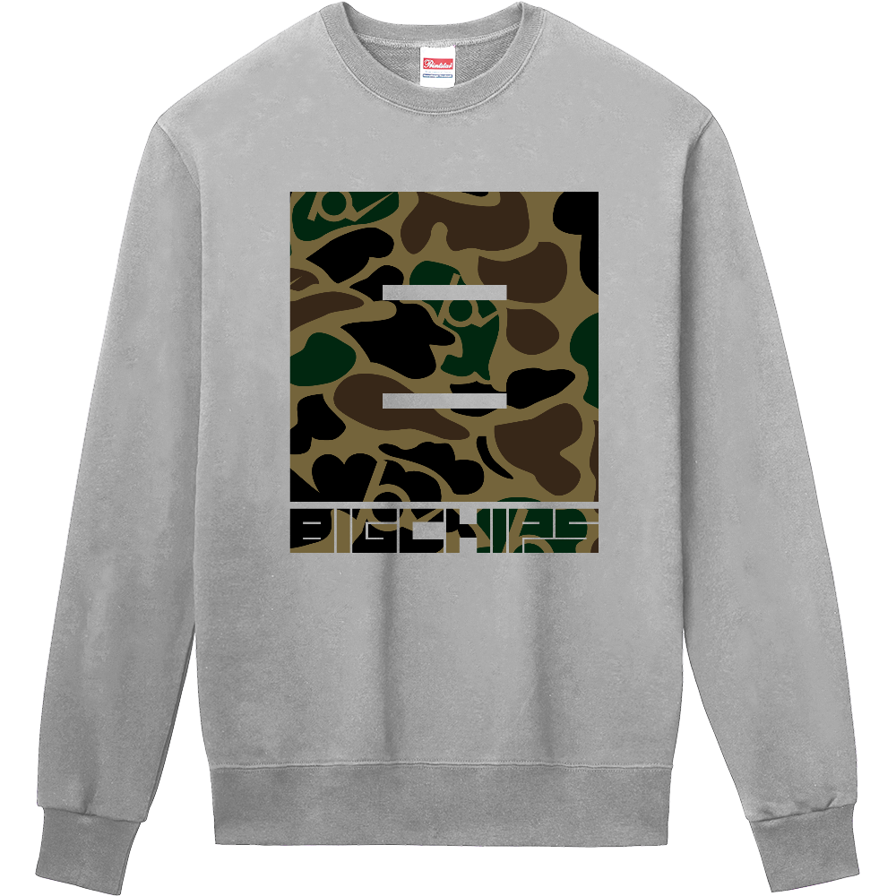 トレーナー BIGCHIPS027 BigB001 b✓迷彩 緑カモフラ トレーナー色変更OK