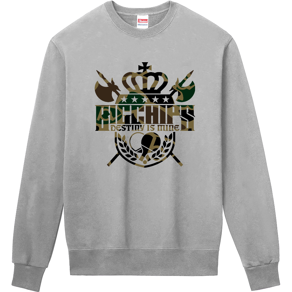 トレーナー BIGCHIPS025 Emblem001 b✓迷彩 緑カモフラ トレーナー色変更OK