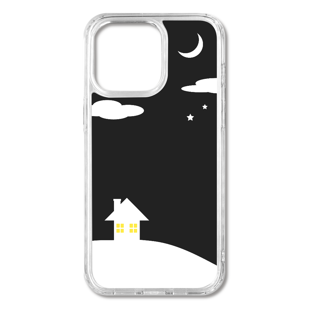 丘の上の小さな家と夜空2