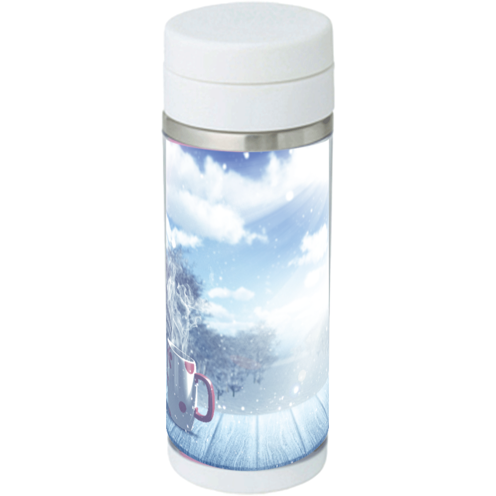 雪景色とホットドリンク