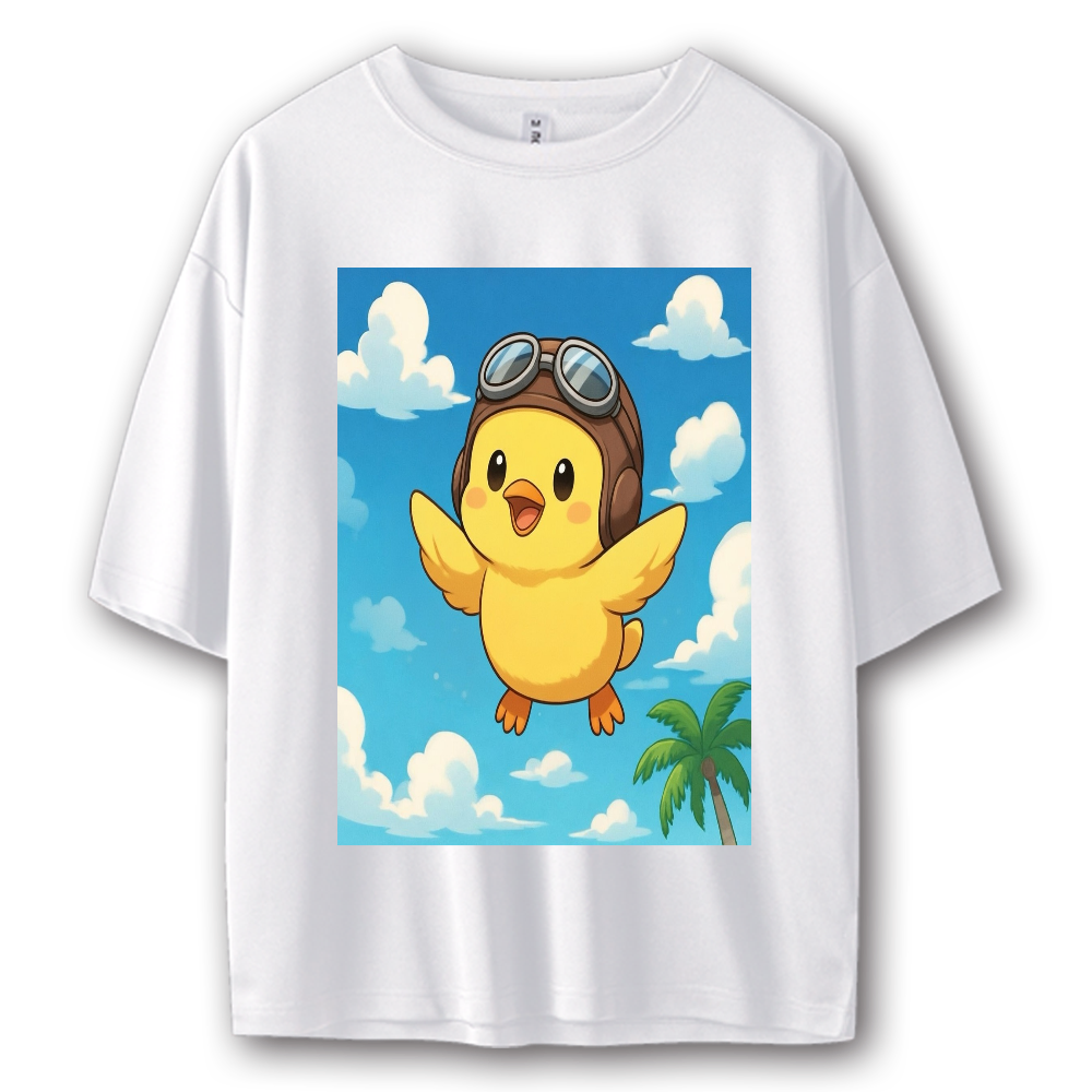 鳥さん ダイブ ストリート系Tシャツ