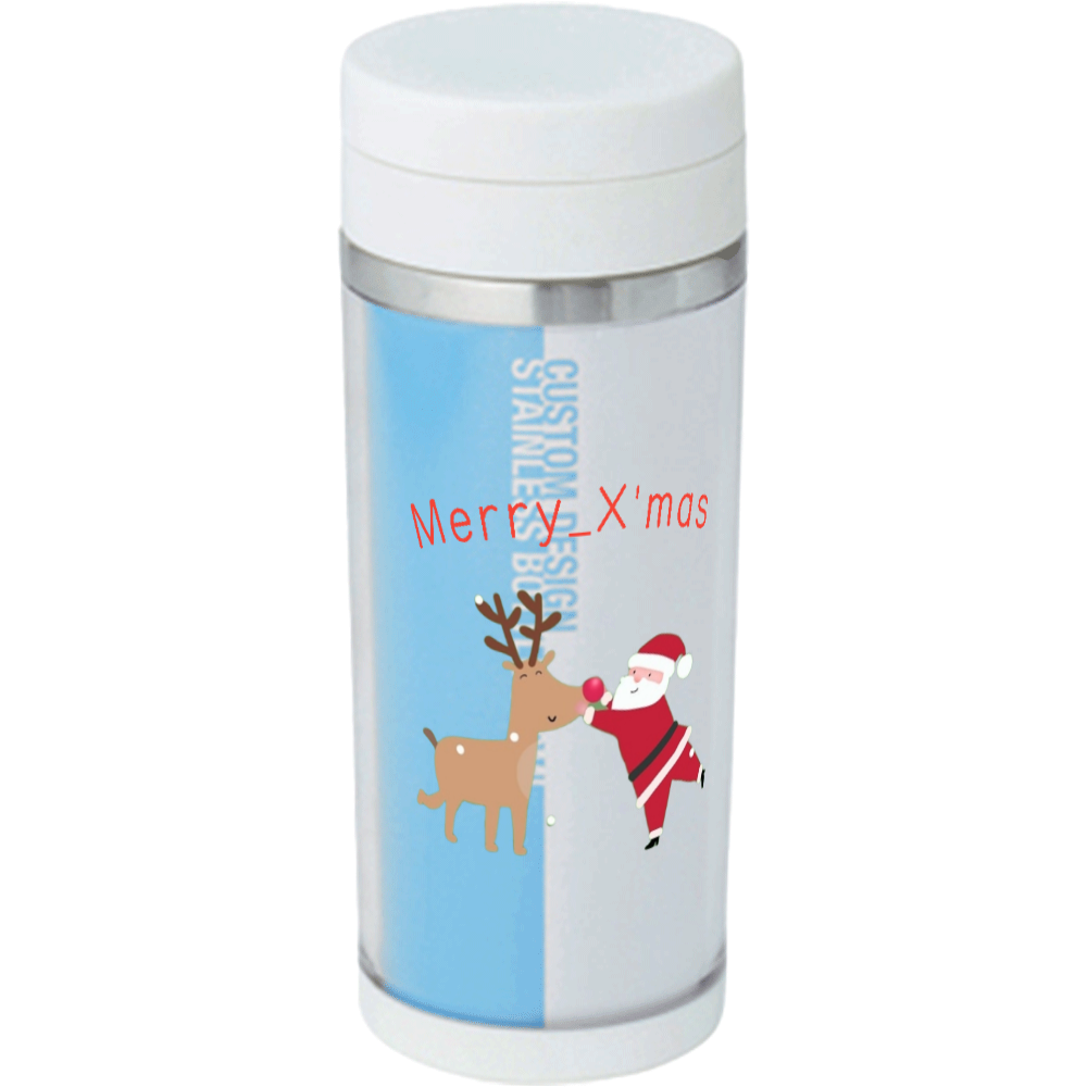 カスタム デザイン ステンレスボトル 350ml サンタとトナカイ♪