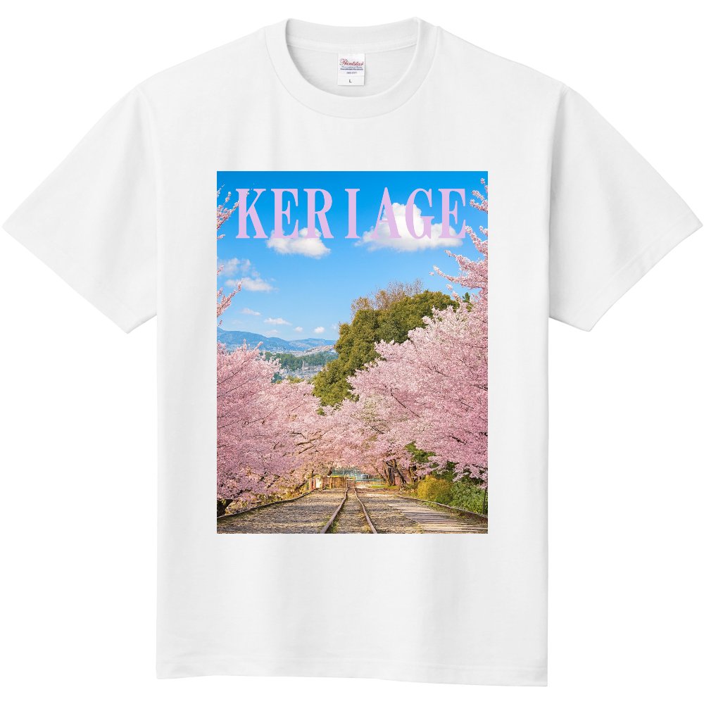 日本観光地桜Tシャツ