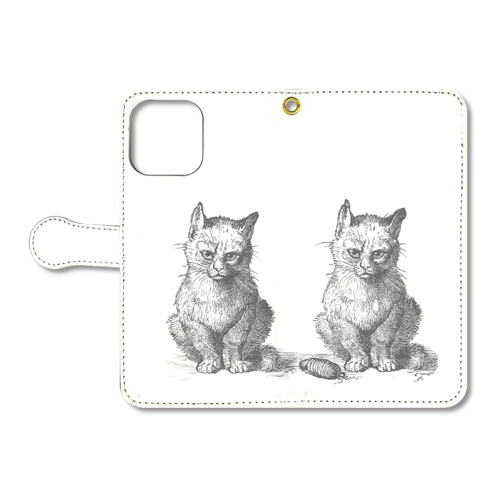 2 CATS　手帳型ベルト付きiPhone16 ProMax / ホワイト