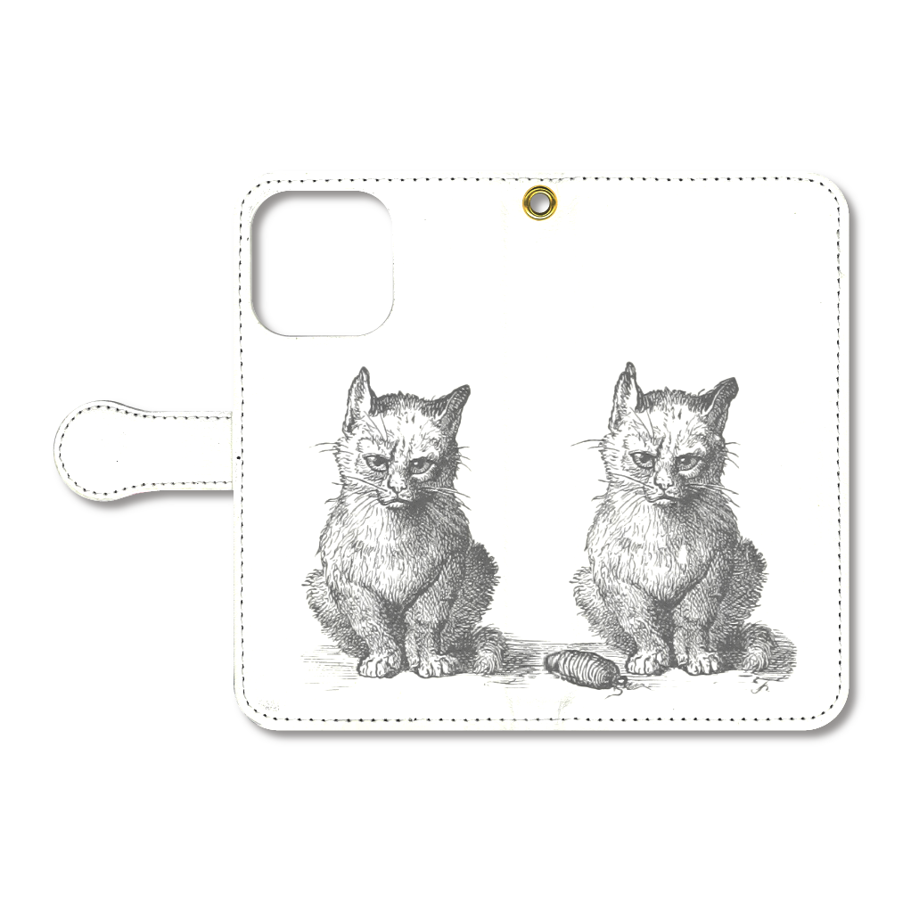 2 CATS　手帳型ベルト付きiPhone16 Pro / ホワイト