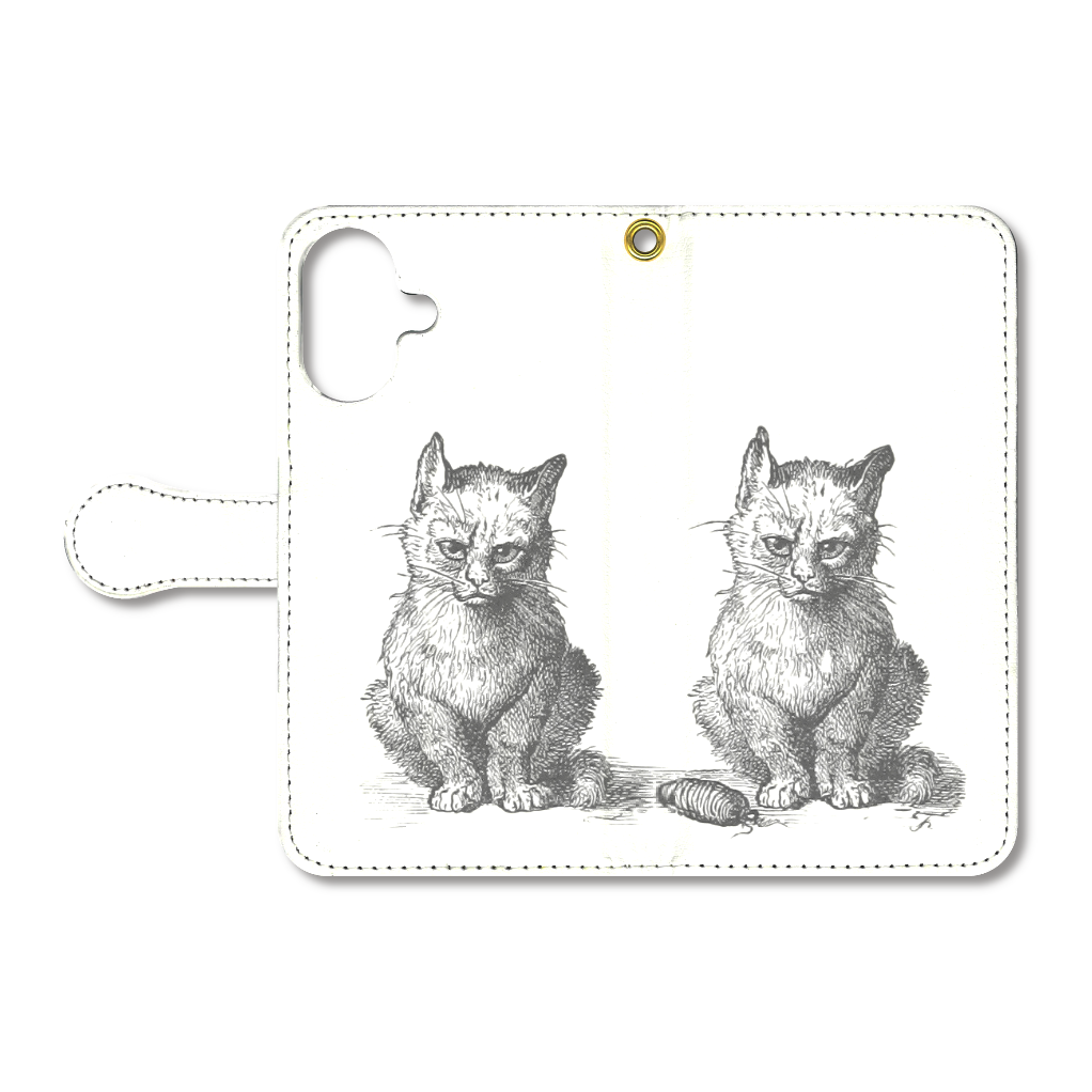 2 CATS　手帳型ベルト付きiPhone16 / ホワイト