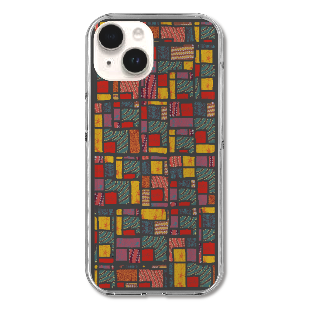 カラフルなパッチワーク模様のiPhoneケース(iPhone 15)