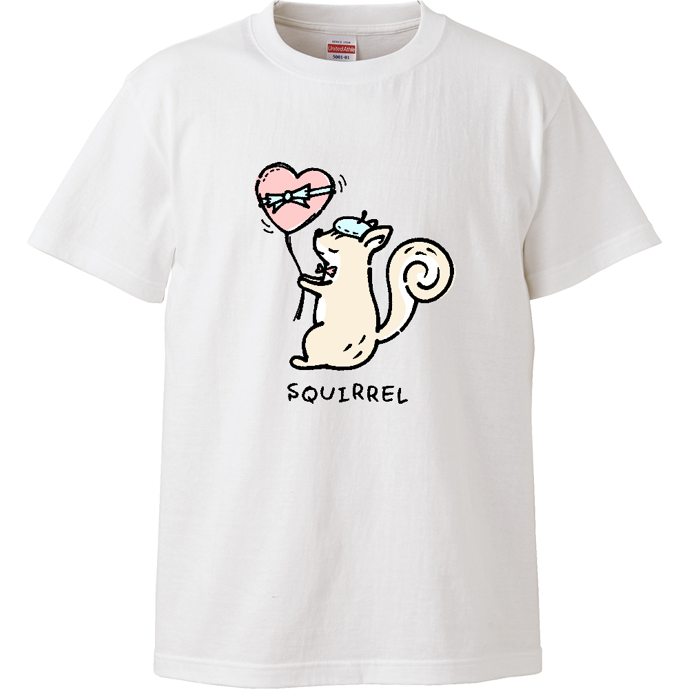 バレンタイン ハートの風船を持つリスくん CO