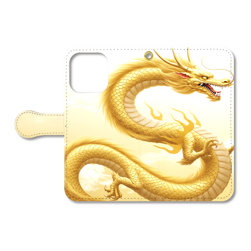 金龍　手帳型ベルト付きiPhone16 Proケース
