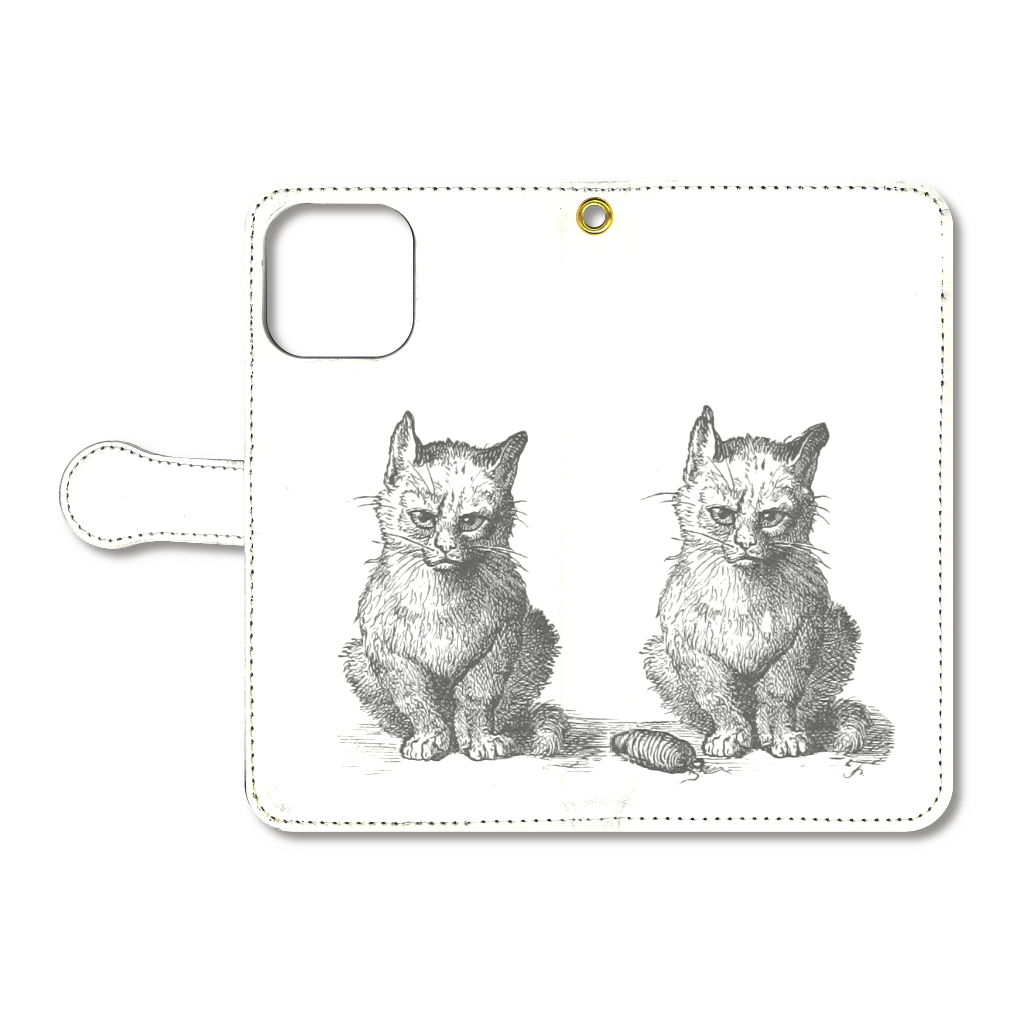 2 CATS　手帳型ベルト付きiPhone16 ProMax / ホワイト