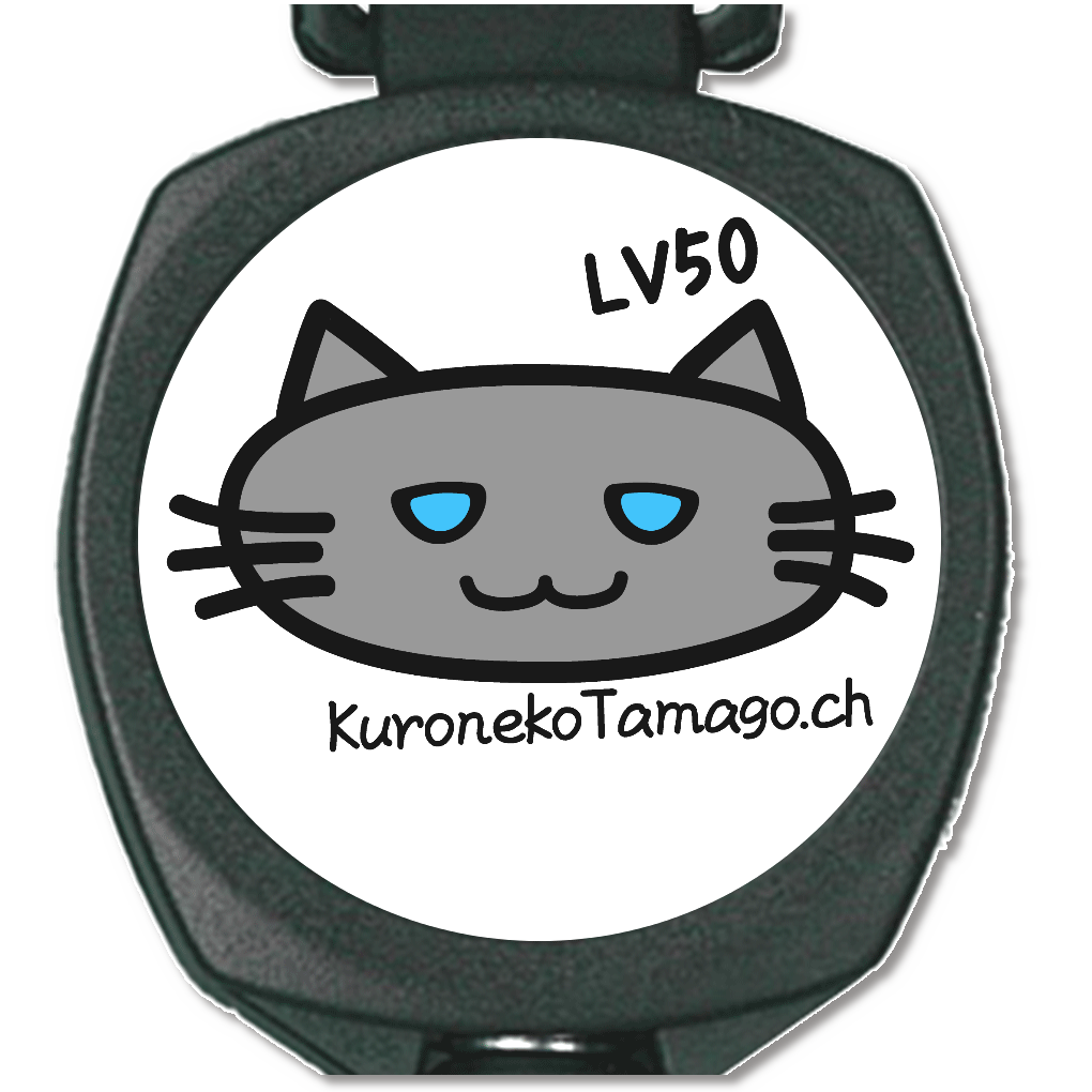 くろねこカラビナ付きリールキーホルダー