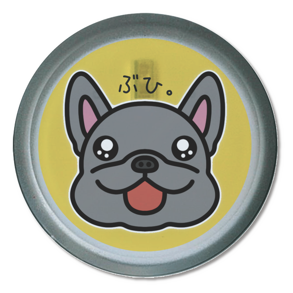 光るぶひ缶バッチ【グレー】