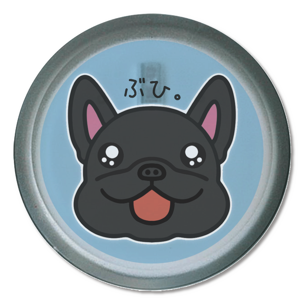 光るぶひ缶バッチ【ブラック】