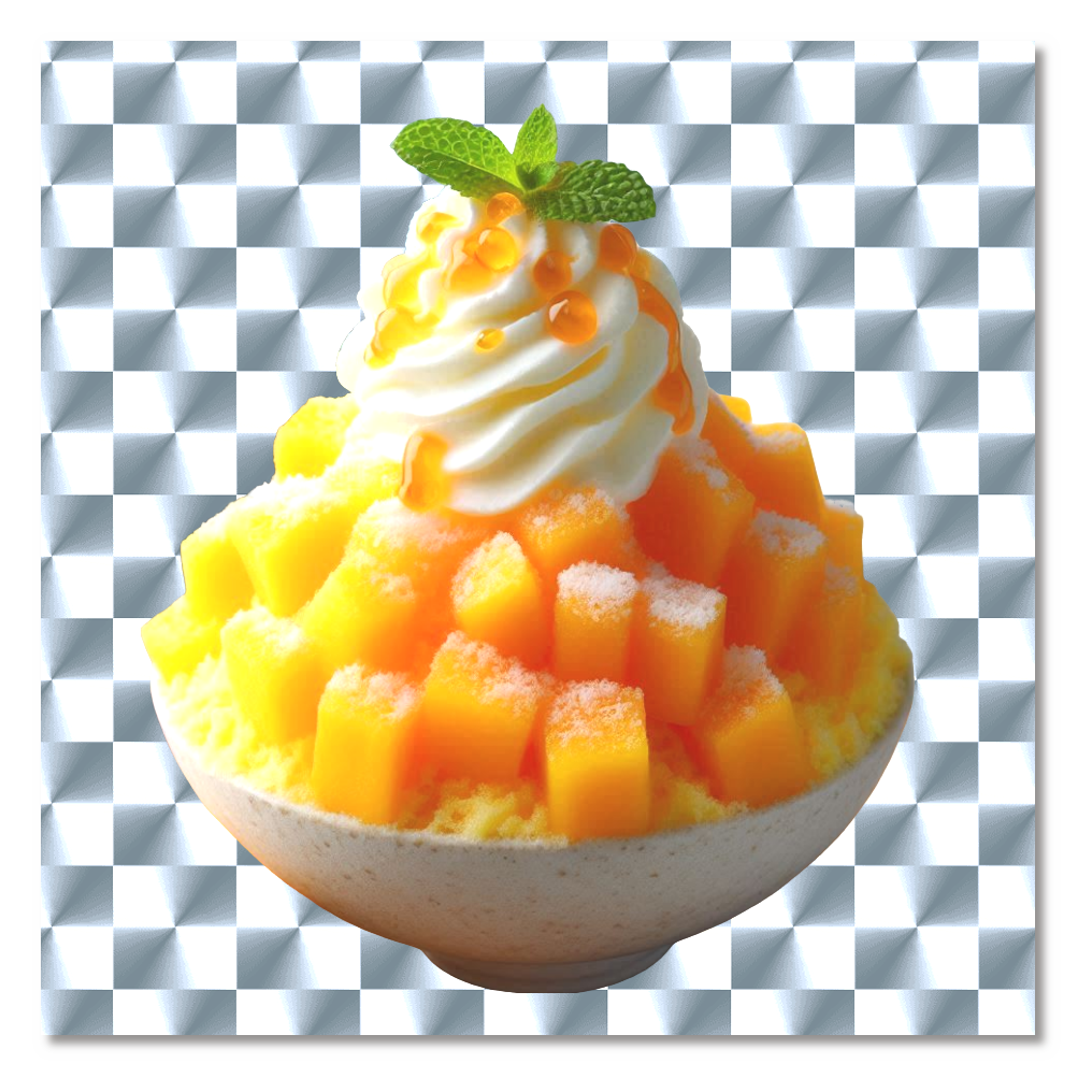 マンゴーかき氷キラキラシール　シルバー（10枚組）