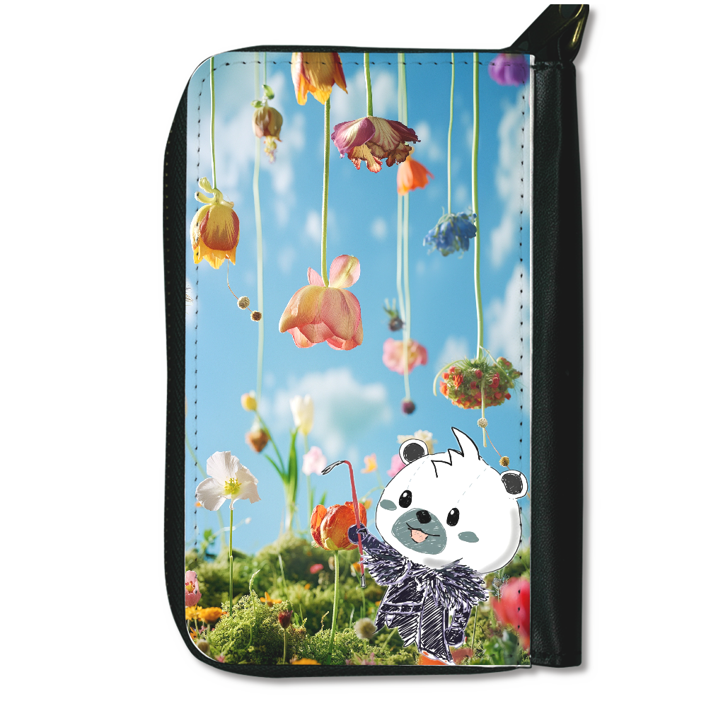 しろくまコイン・パスケース(花畑)