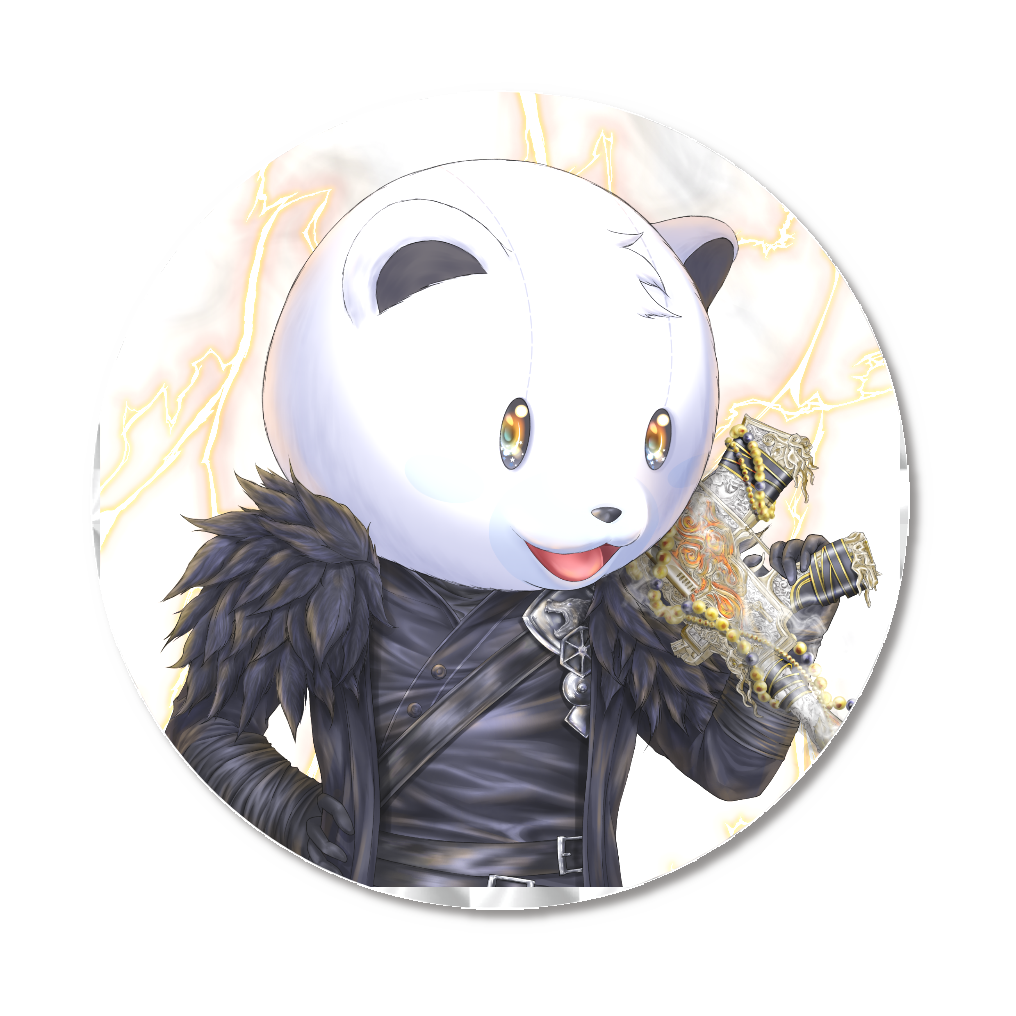 しろくま缶バッジ（雷416）