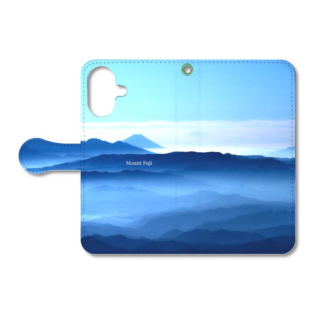 日本アルプス 越えの 富士山  Mount Fuji 特別な写真 手帳型ベルト付きiPhone16    