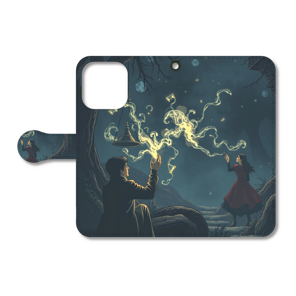 手帳型ベルト付きiphone16 Pro用ケース 「ファンタジーな風景」