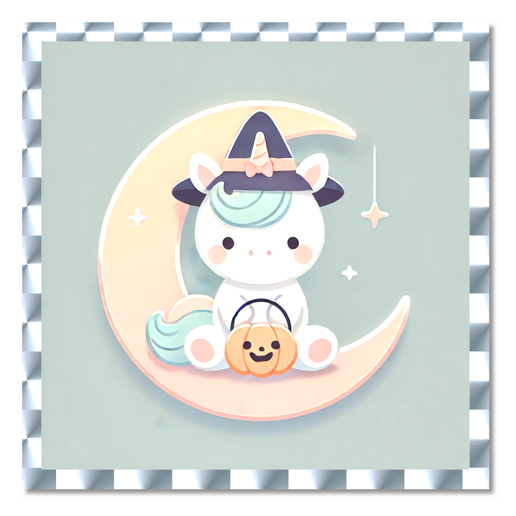 ハロウィーンを楽しむユニコーン