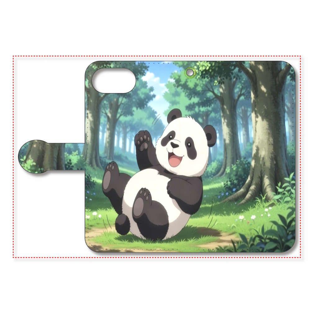 ぱんださん iPhone16e 手帳型iPhoneケース