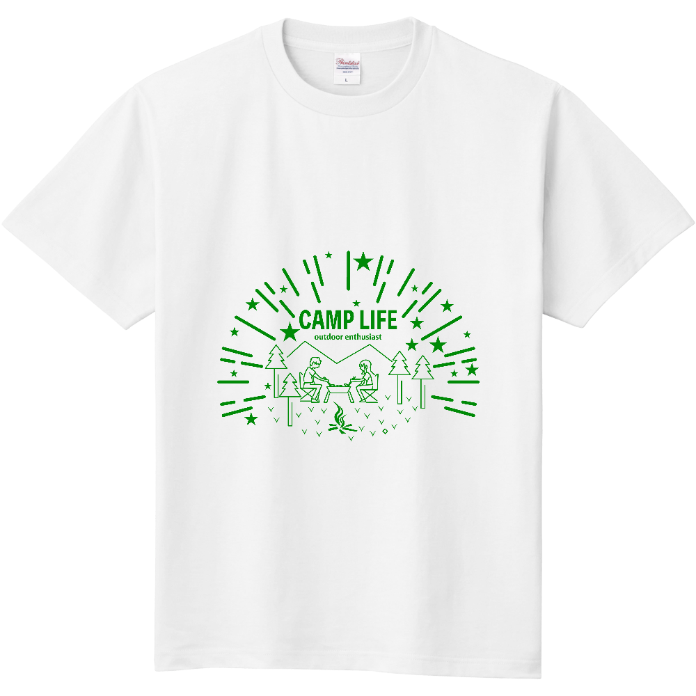 キャンプライフのおしゃれ線画イラスト