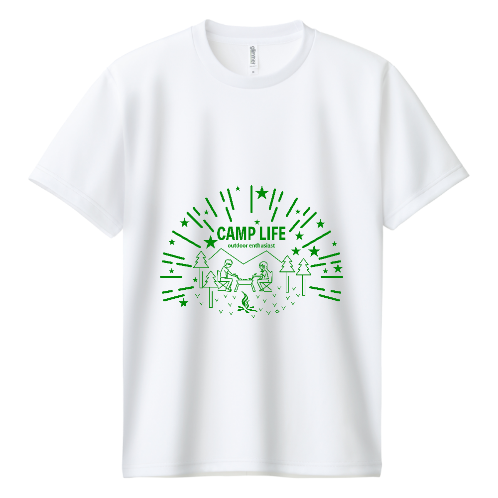 キャンプライフのおしゃれ線画イラスト