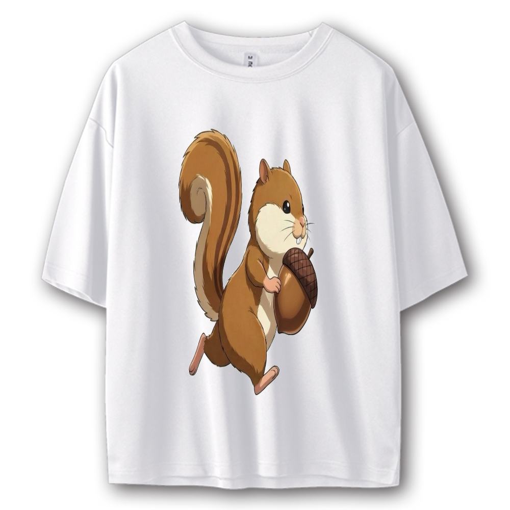 リスさん どんぐりストリート系Tシャツ