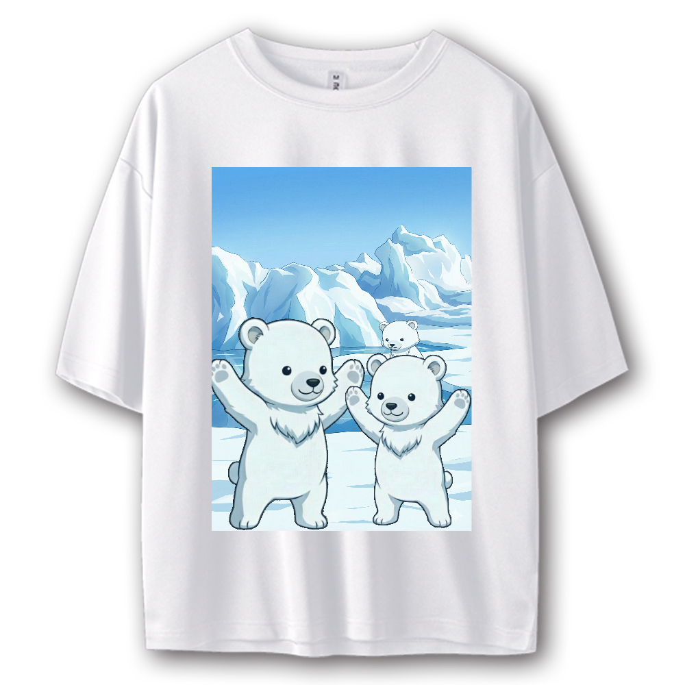 しろくまくん バンザイ ストリート系Tシャツ