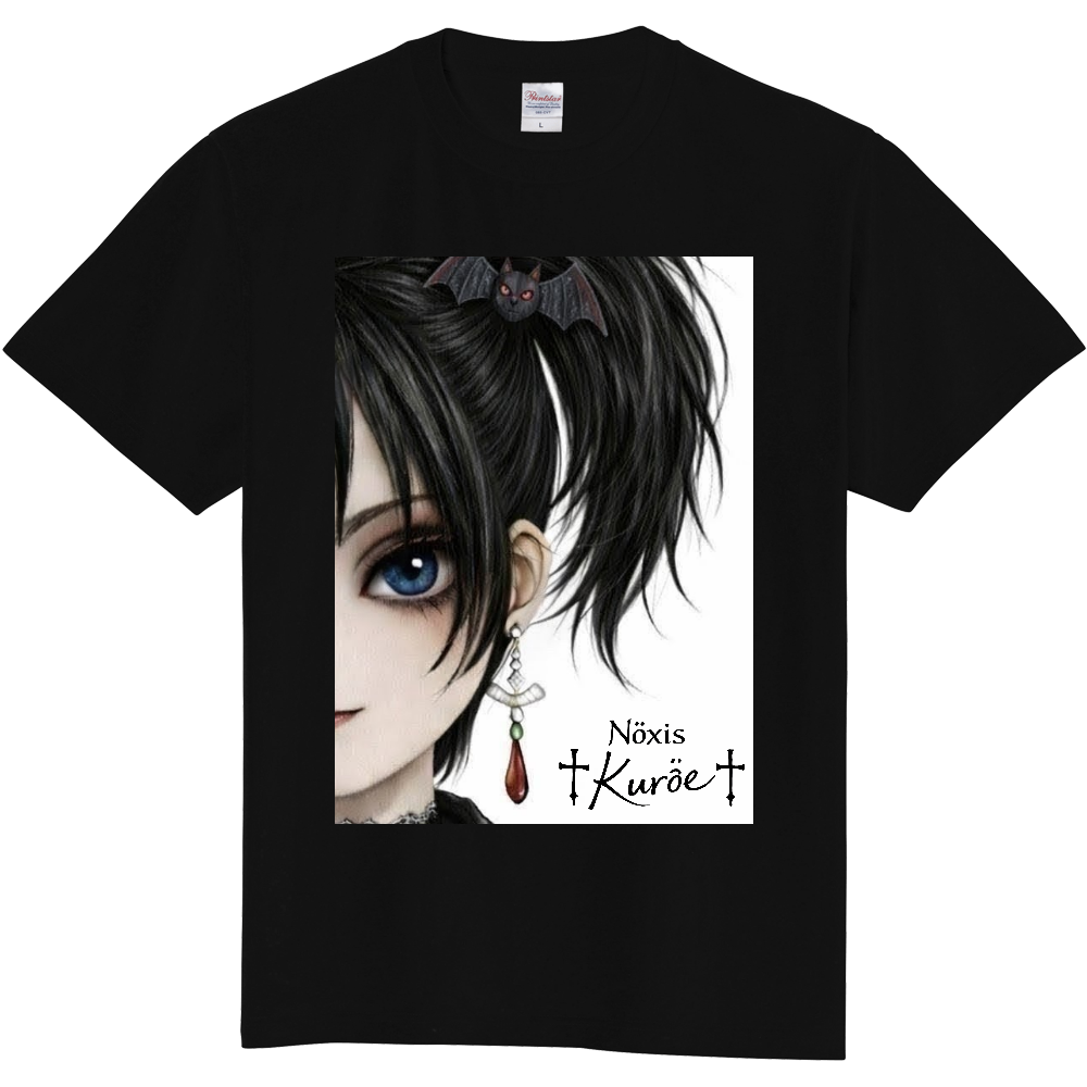 Nöxis Kuröe/クロエハーフフェイス(青目Ver .)Tシャツ