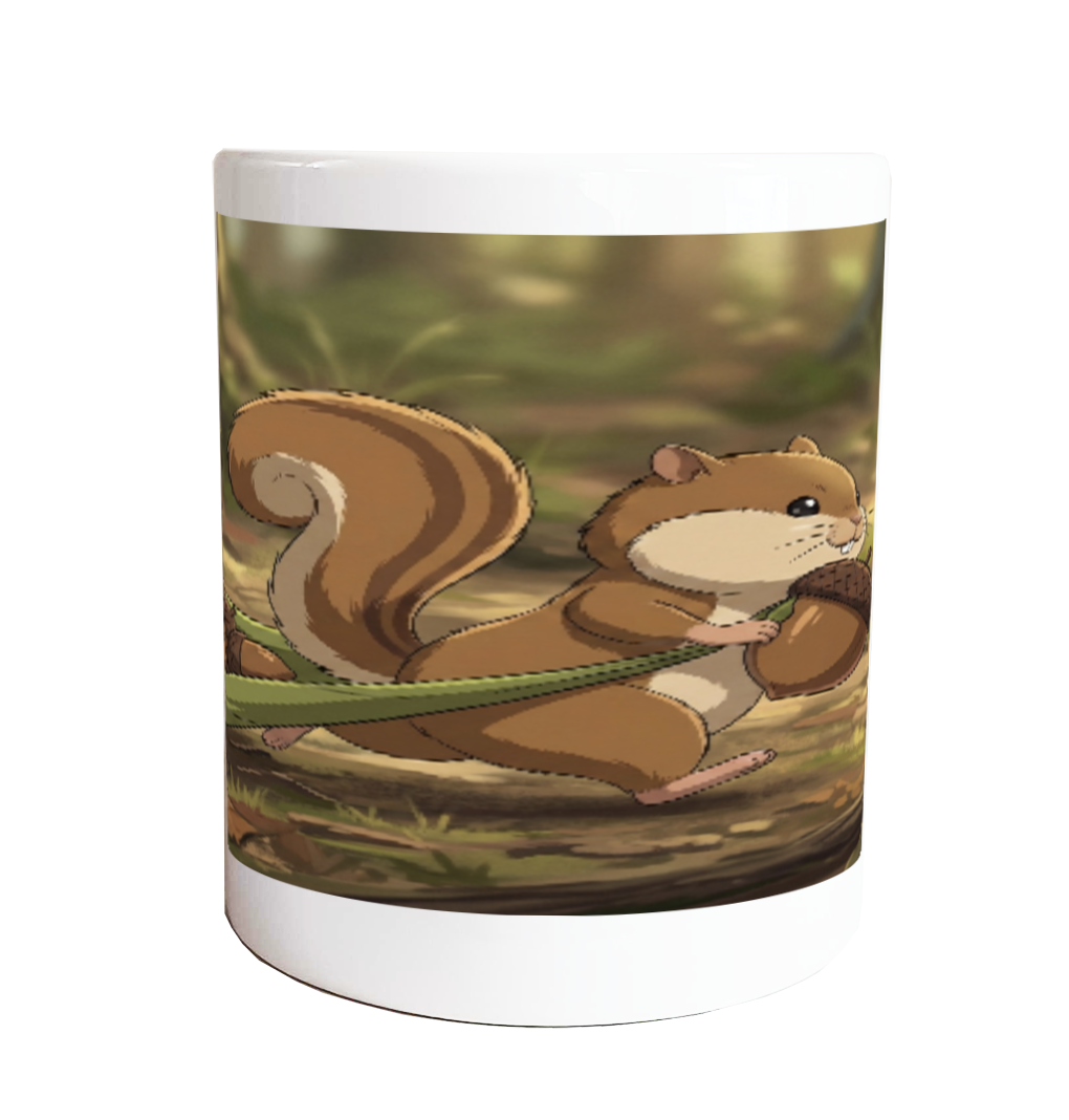 リスさんどんぐり列車鈍行 マグカップ