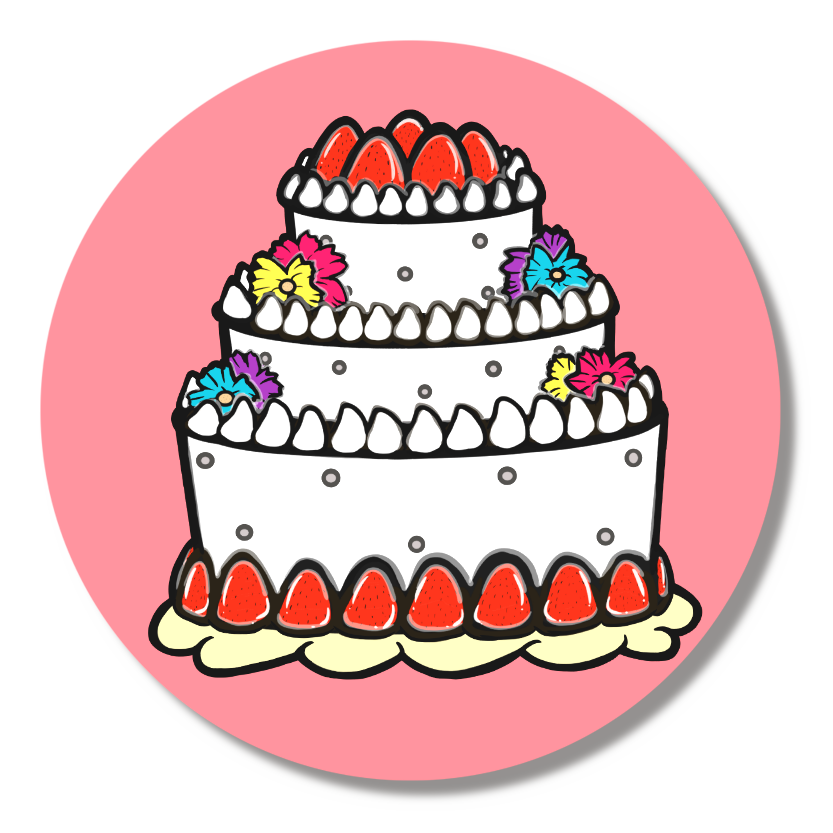 幸せイチゴケーキバッジ♪