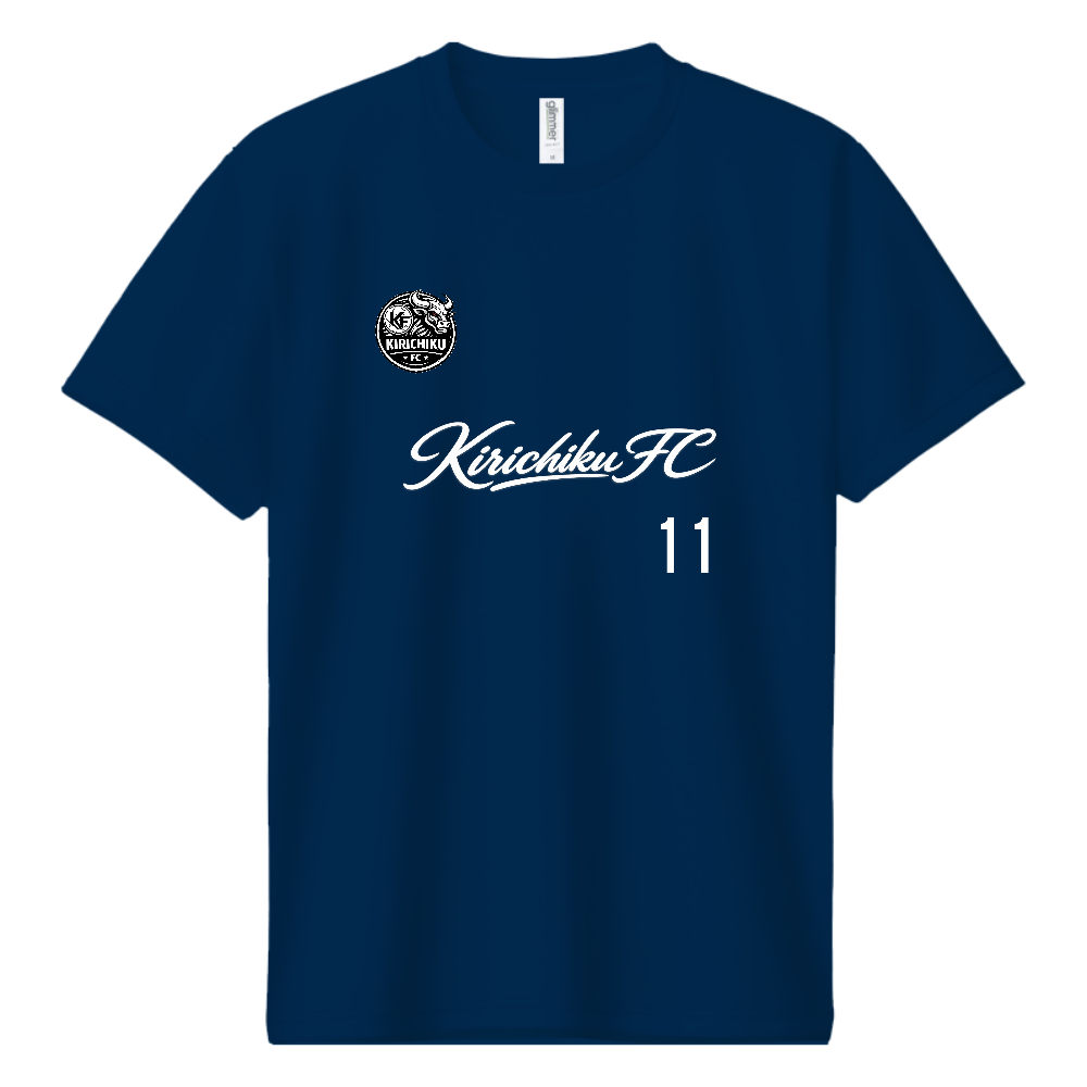KIRICHIKU FC 筆記体ロゴ　番号&スポンサー付き