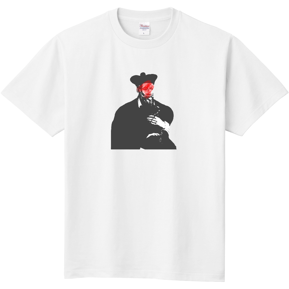 ノストラダムスTシャツ　赤ペイント