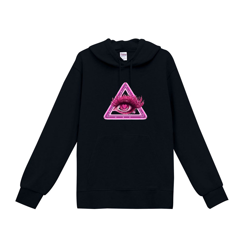 プロビデンス・アイ グラフィックフーディ(ブラック×ピンク)