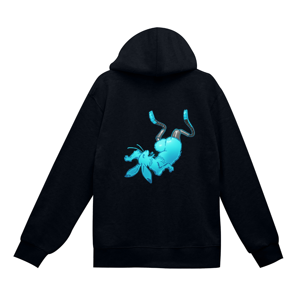 【近未来デザイン】サイバー・ラビット バックプリント フーディー