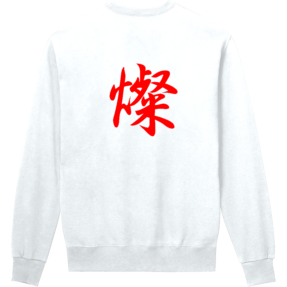 還暦祝いの勝負服 毛筆体「燦(かがやき)」白地に赤字