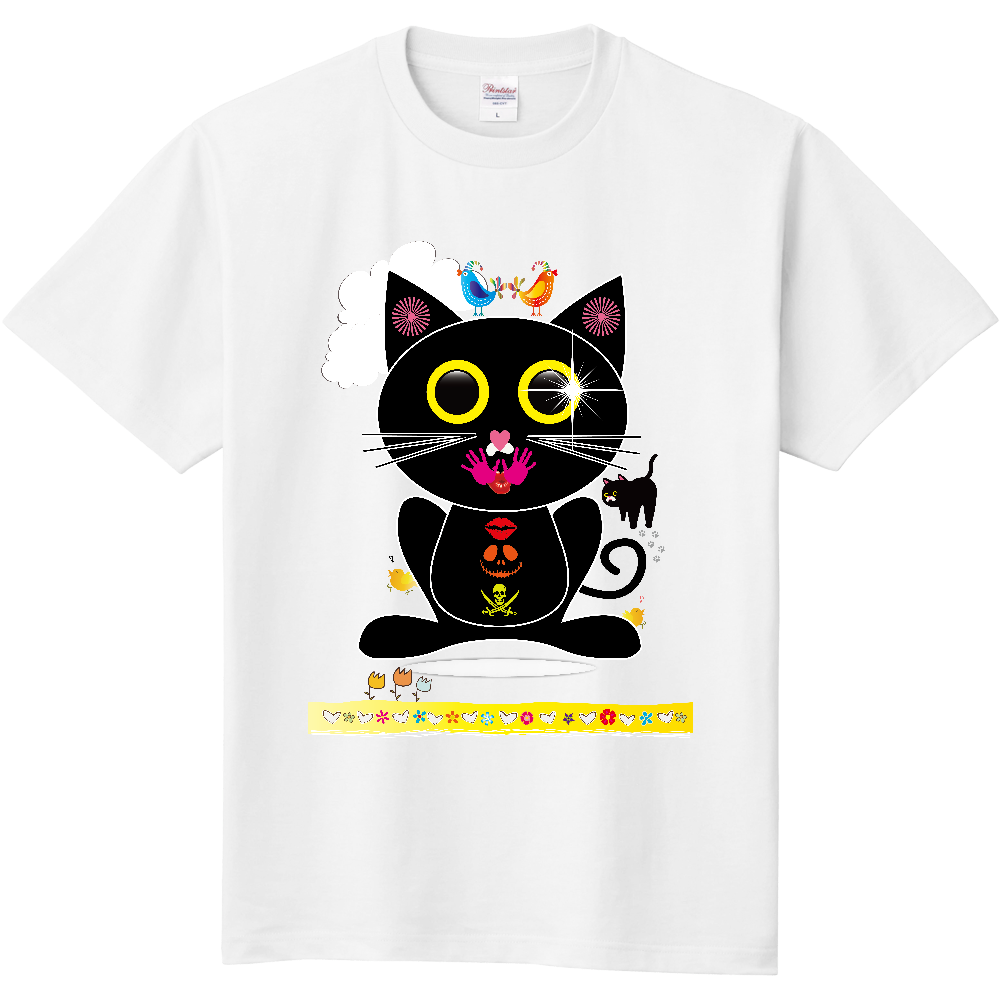 A002 ポップ『黒ねこ』定番Tシャツ|PrintStar