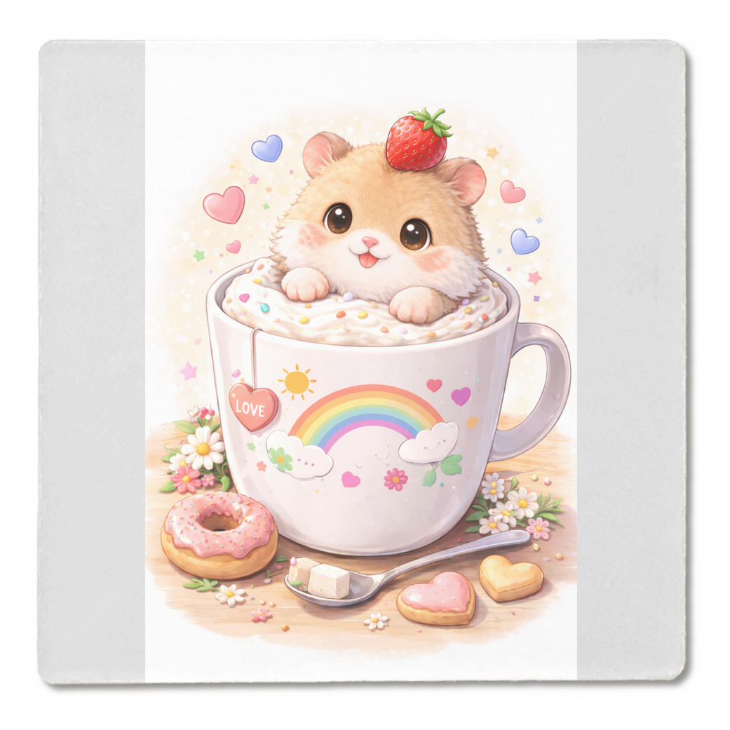 コースター ハムスターといちご