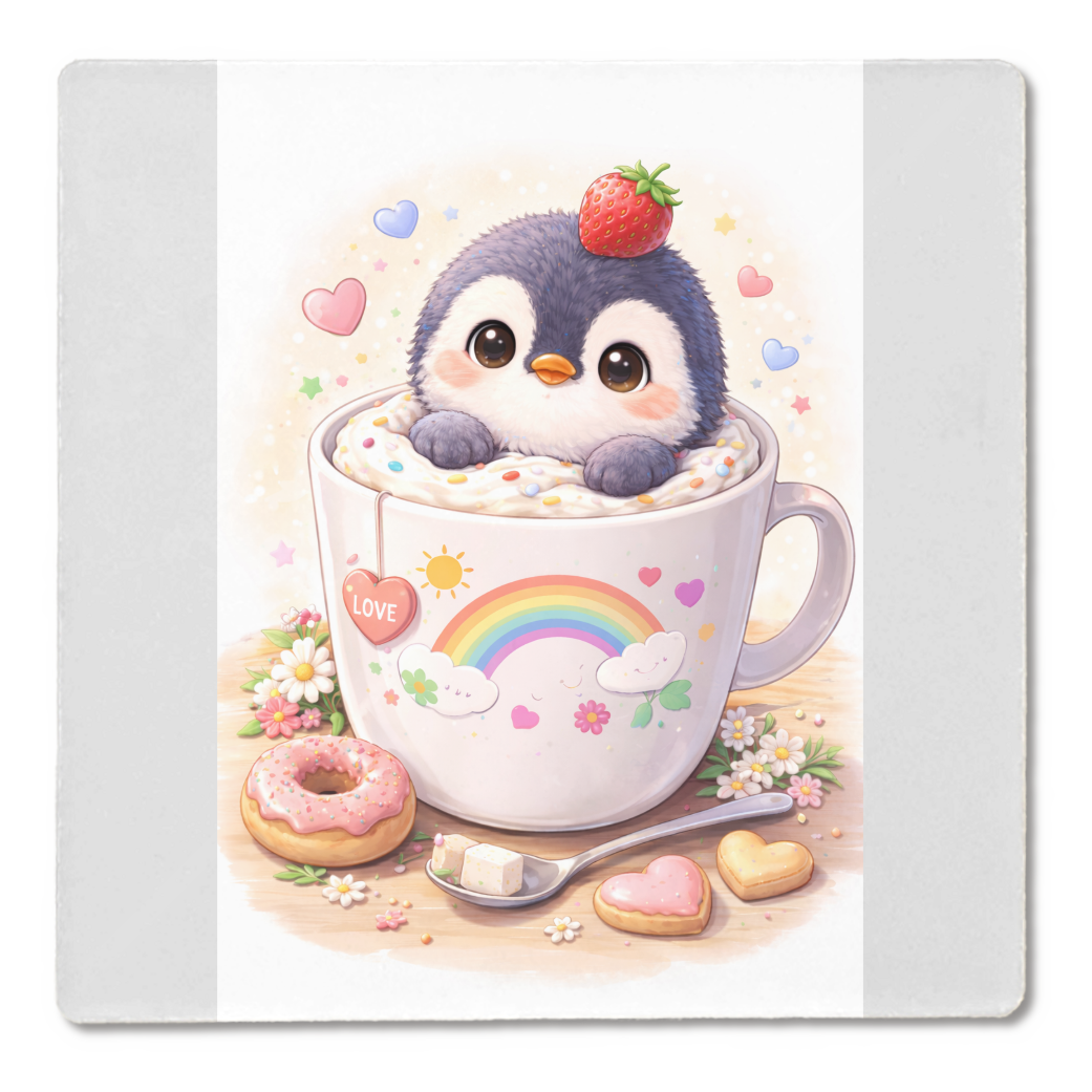 コースター ペンギンといちご