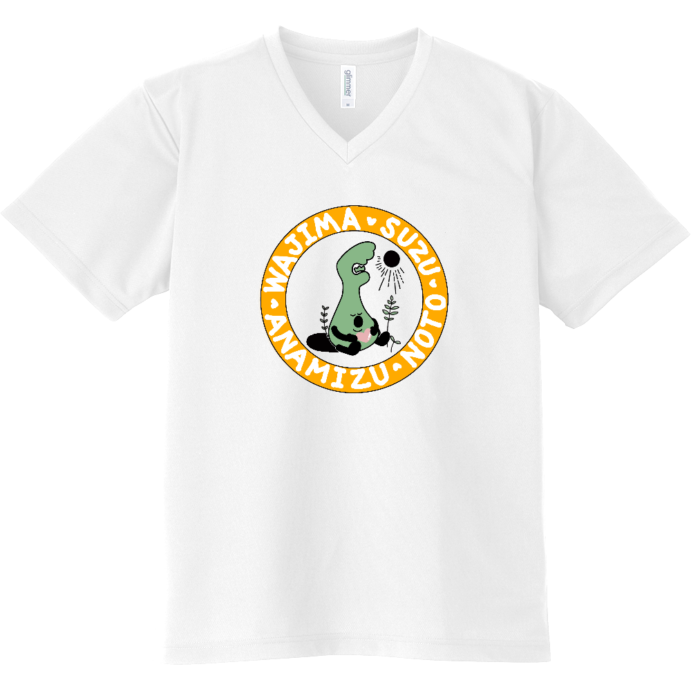 のとくん（能登応援ゆるキャラ）★VネックTシャツ前プリント②