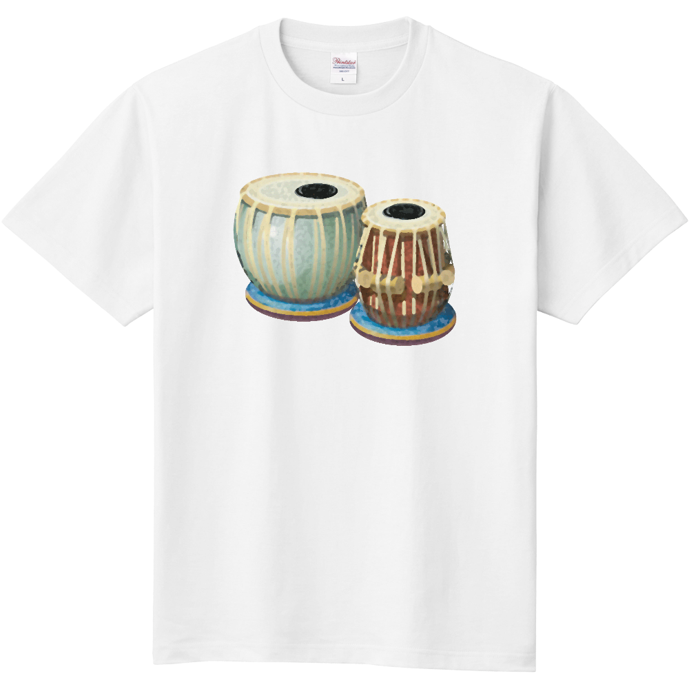 タブラTシャツ古い印刷物風