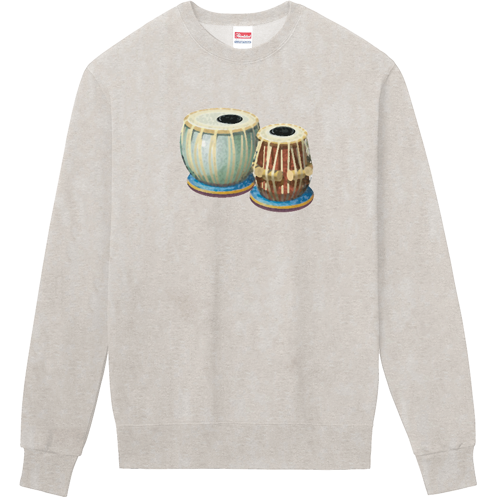 タブラ長袖Tシャツ古い印刷物風