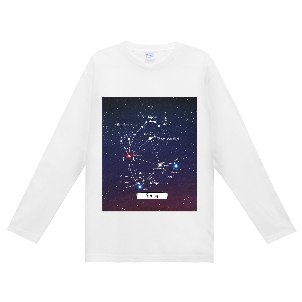 春の星座がわかる長袖Tシャツ
