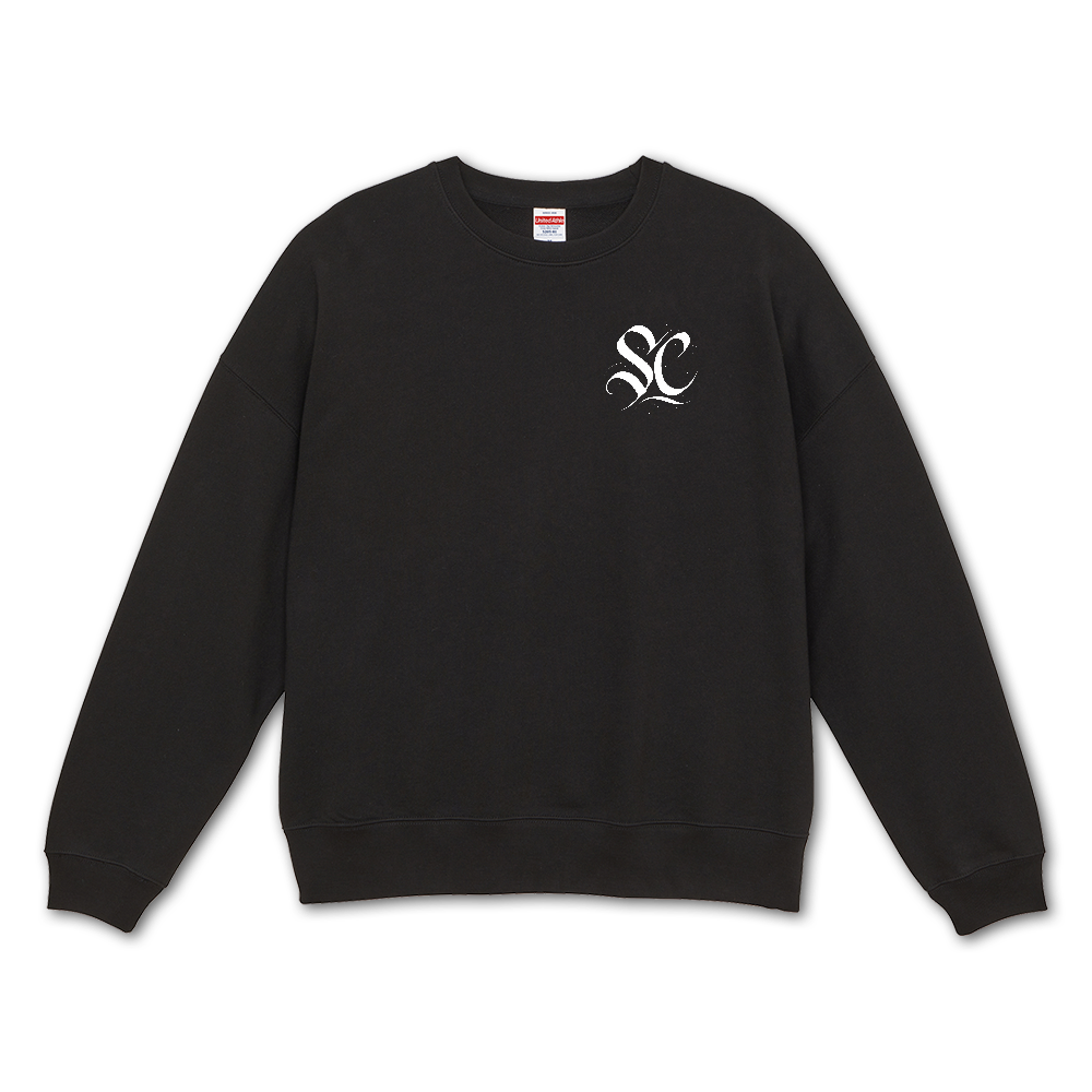 背面シンプルロゴ ビッグシルエットトレーナー ブラック