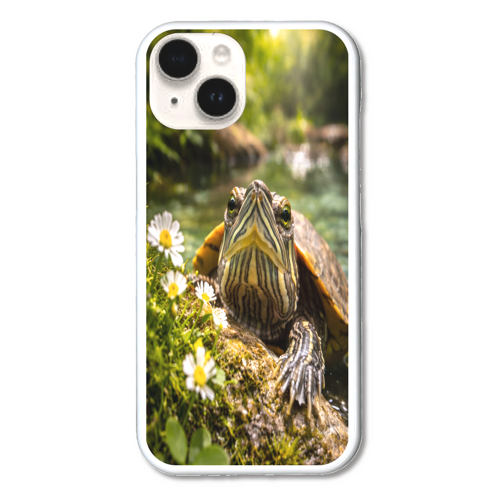 癒しのミドリガメ｜清流でひと休み iPhone15