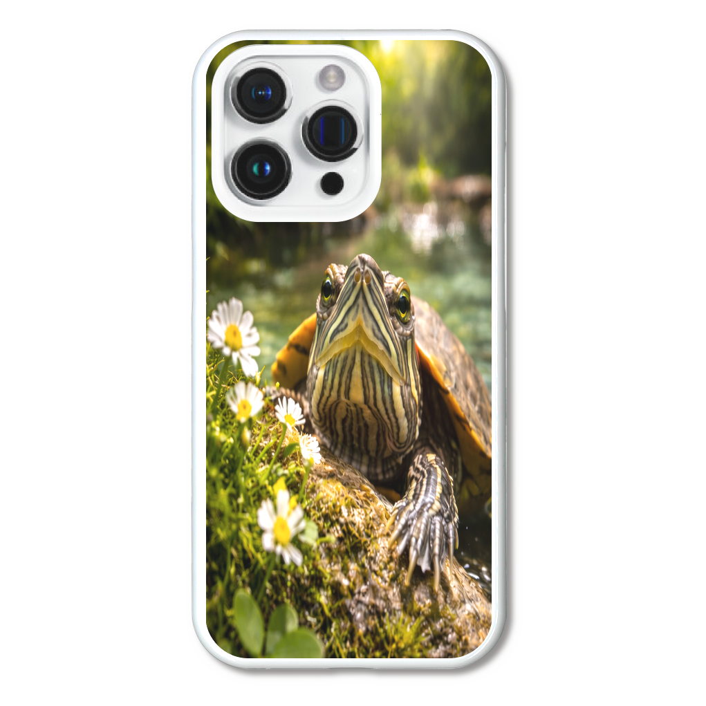 癒しのミドリガメ｜清流でひと休み iPhone15Pro