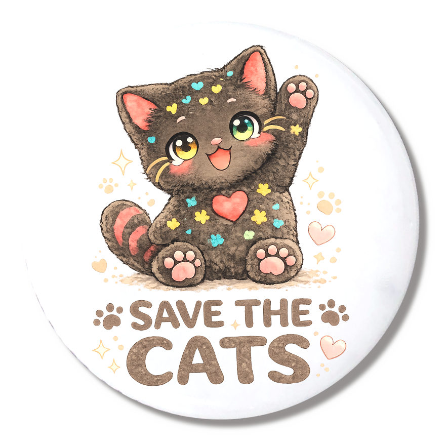 くろすけ｜保護猫チャリティ缶バッジ